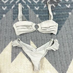 Salty Mermaid, silver sparkle white bikini